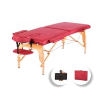 Igpro - Camilla Masaje Madera 2 Cuerpos Burdeo + Bolso