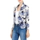 thumbnail image 1 of INSPIRE CHIC Blazer de regreso a clases para mujer, chaqueta de traje corta de verano, abierta al frente, para usar en el trabajo, blanco azul-floral 3XL, 1 of 7