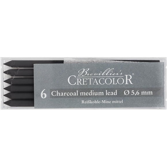 Set de minas de carbón Cretacolor Medium, 6 piezas