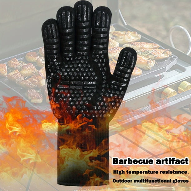 1pc Oven Gloves 932 °F Heat Resistant Gloves, Cut Resistant Oven Gloves, Non-Slip Silicone BBQ Gloves, Kitchen Safe Cooking Gloves, Oven Gloves, BBQ, Grill, Oven Gloves, Outdoor Camping Picnic, Cookwa