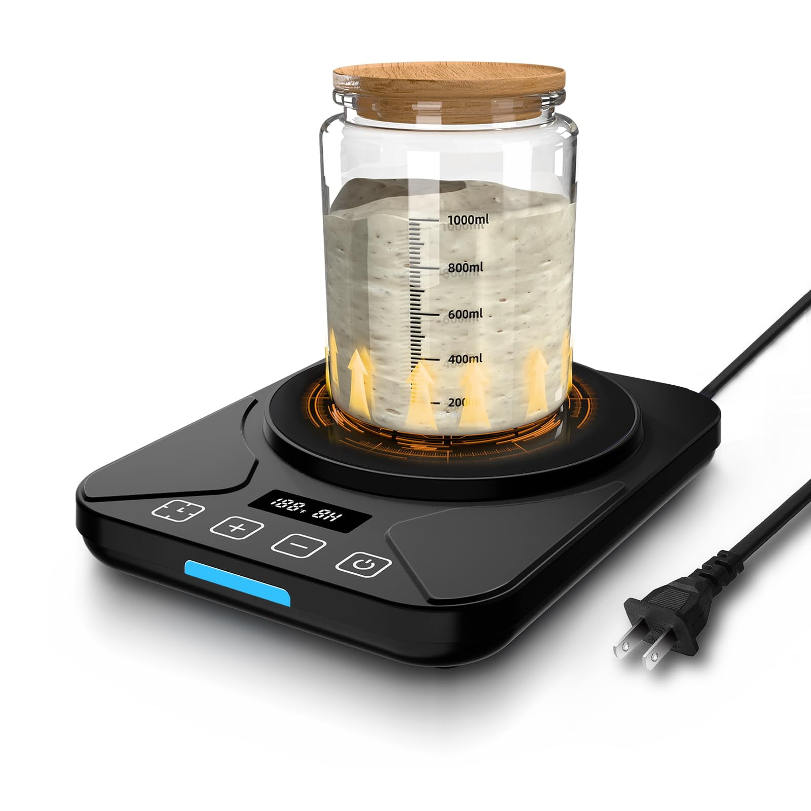 Sourdough Starter Warmer Mat Fjr, Temporizador De 24 Horas, Tarro De 40 Oz