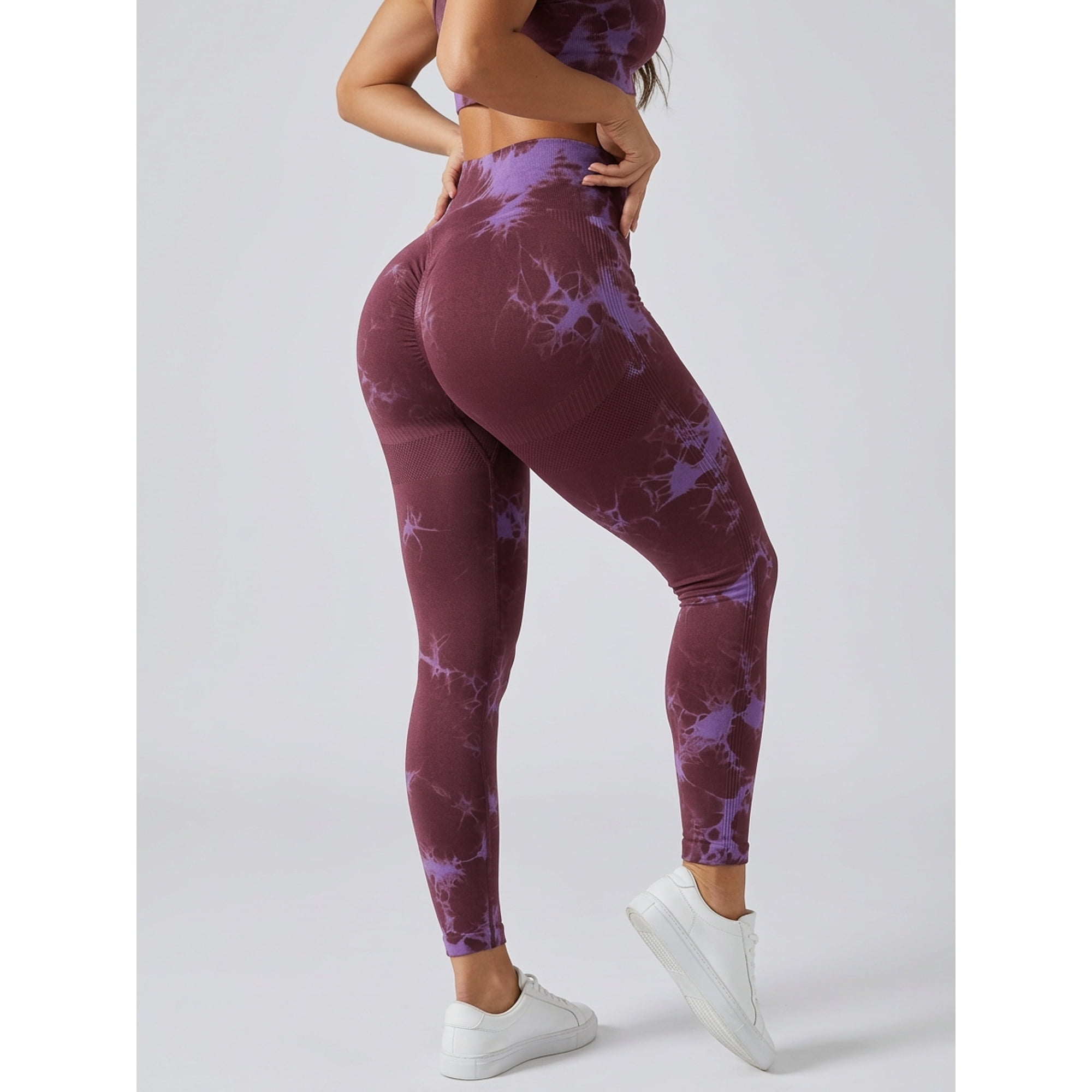 Flix Line - Leggings Deportivos Mujer Push Up Tie Dye Bicolor