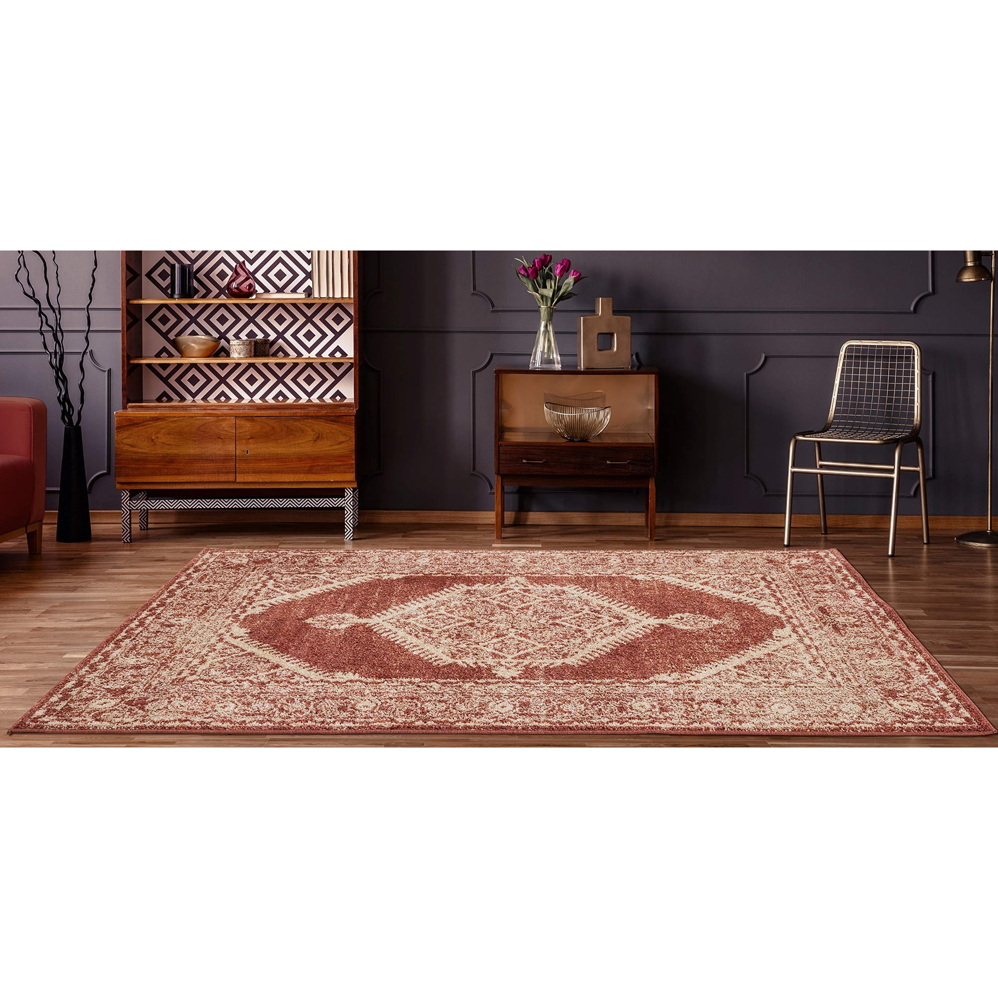 United Weavers Of America - Alfombra Decorativa United Weavers Marrakesh Sultana, 55 X 90 Cm, Color Rojo Ladrillo