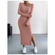 thumbnail image 5 of Vestido Ajustado Largo Tejido Canale Cuello En V, 5 of 7