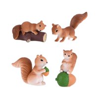 Magideal - Mini Figura De Ardilla Colección Artesanía Pastel Topper Ornamento Figura De Ardilla En Miniatura Para Arreglo De Gabinete De Automóvil Decoración De A