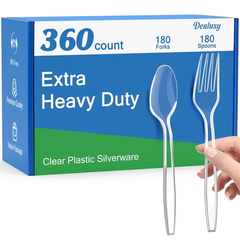 Juego De Cubiertos Desechables De Plástico Dealusy 360 Piezas