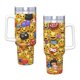 thumbnail image 4 of Emoji Vaso aislado de acero inoxidable con asa, diseño temático, regalo para familia, amigos y fans; incluye pajita y encaja en el portavasos estándar, 40 oz, 4 of 6