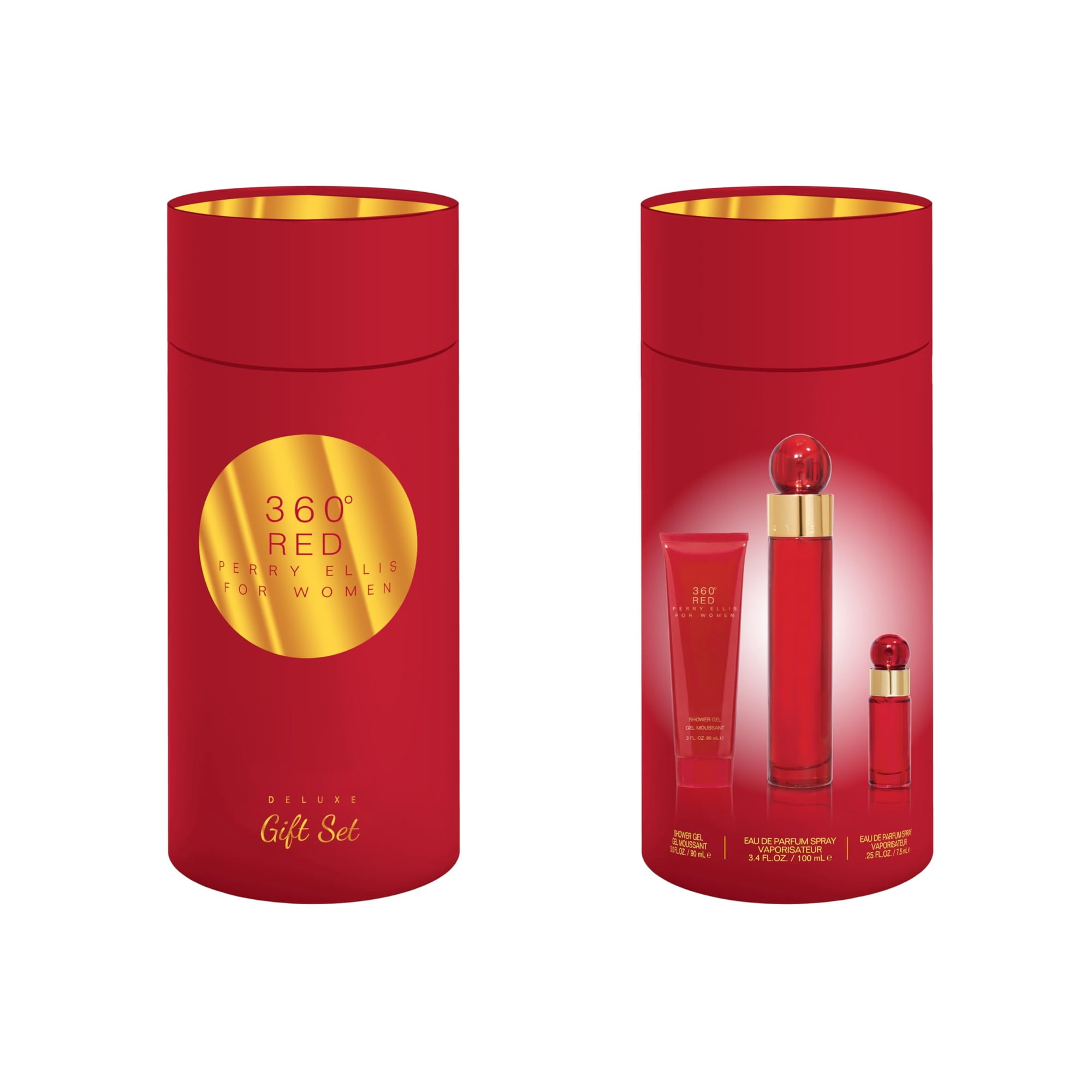 Set De Regalo De 3 Piezas Perfume Perry Ellis 360° Red Para Mujer