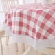 thumbnail image 4 of Mantel redondo de vinilo hule con encaje, impermeable, de PVC, de plástico, lavable, resistente, a prueba de derrames de aceite, para cocina, barbacoa, color azul hoja, 4 of 7