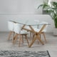 thumbnail image 1 of Comedor Moderno Mesa Xinia 140x90 + 4 Sillones Rubik Blanco | Elegante blanco, 1 of 2