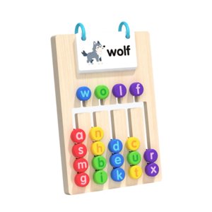 Magideal - Rompecabezas De Madera Con Bloques Del Alfabeto, Juguete De Aprendizaje De Motricidad Fina, Juego De Ortografía De Madera Para Niños Y Niñas De Jardín