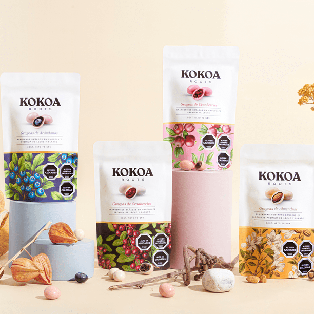 Chocolate KOKOA ROOTS Cranberries Chocolate Rosado 70g | Lider