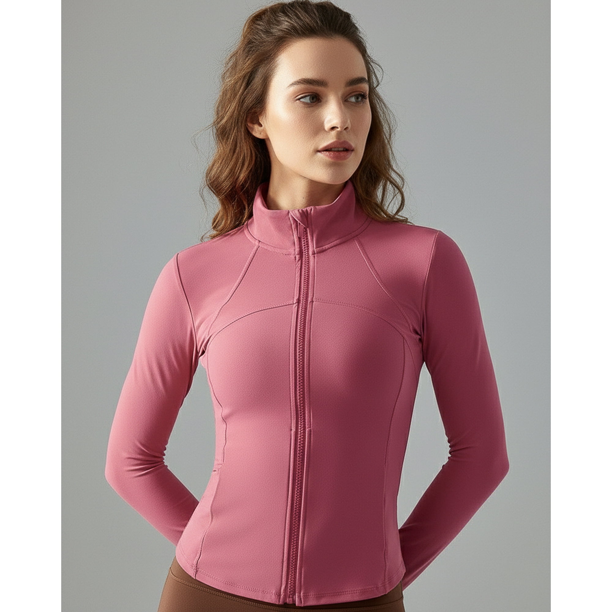 Flix Spa - Chaqueta Deportiva Mujer Ajustada Gym Fitness Entrenamiento Con Bolsillos