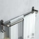 thumbnail image 2 of Maximize Your Bathroom Space with our Stylish 1pc Punch Free Folding Towel Rack - Wall-Mounted Shower Hanger with Hook and Bathroom Shelf in Black/Gray, 2 of 4