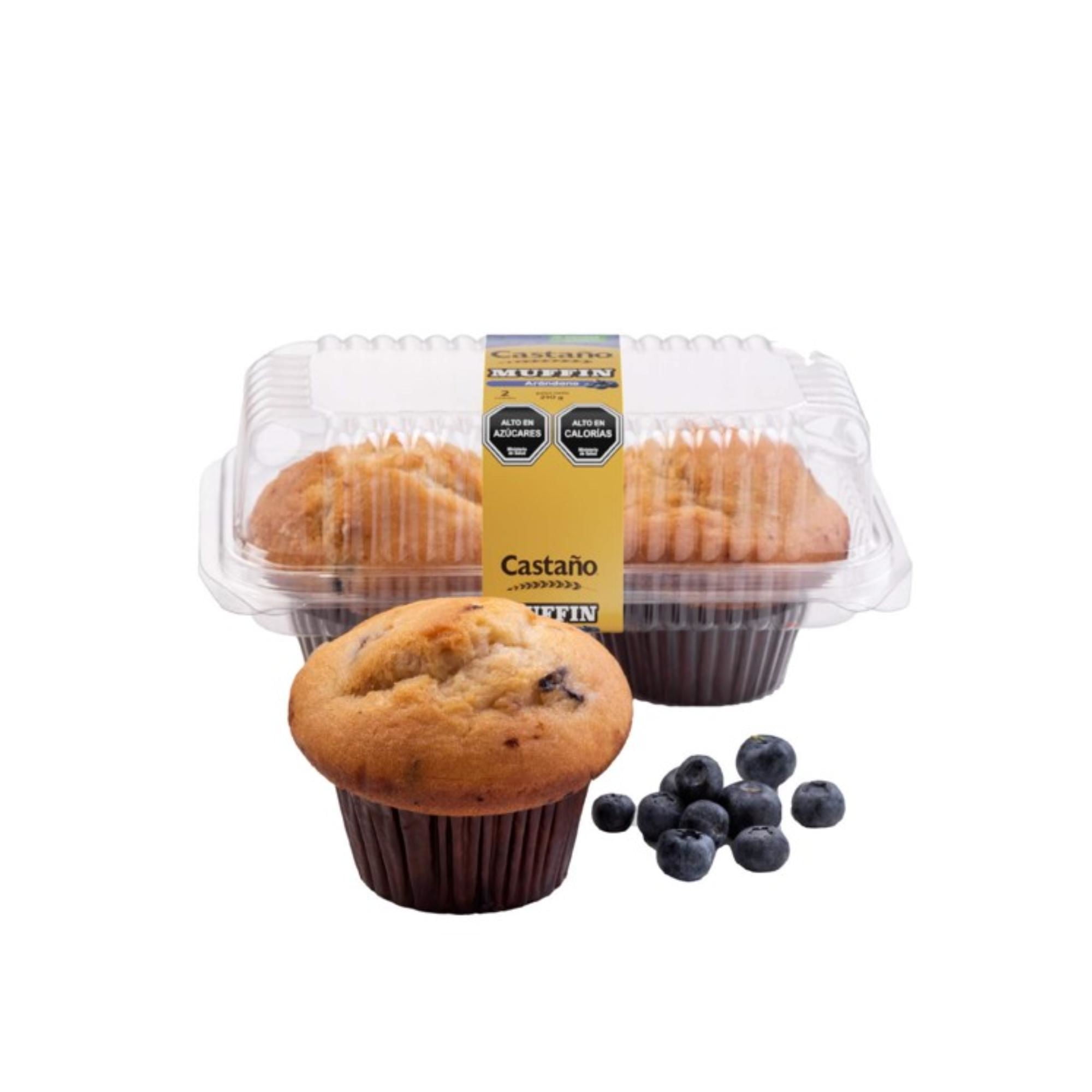 Muffins Arándano 2 Un 210 g Castaño
