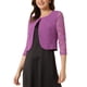 thumbnail image 4 of INSPIRE CHIC Día de San Valentín Top de Encaje Floral para Mujer con Mangas 3/4 Abierto al Frente para Oficina Cardigan Formal Bolero M Púrpura, 4 of 6