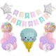 thumbnail image 1 of Set, Cartoon Ice Cream Aluminum Film Balloon Flag Pulling Set Cake, Birthday Decoration, Party Decoration Supplies, Aluminum Film Balloon, Birthday Photo Prop, Birthday Party Anniversary Party Scene D, 1 of 3