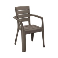 Silla Plástico Con Brazos 58X59X82Ms Diseño Madera Rimax Cafe Tamaño Único