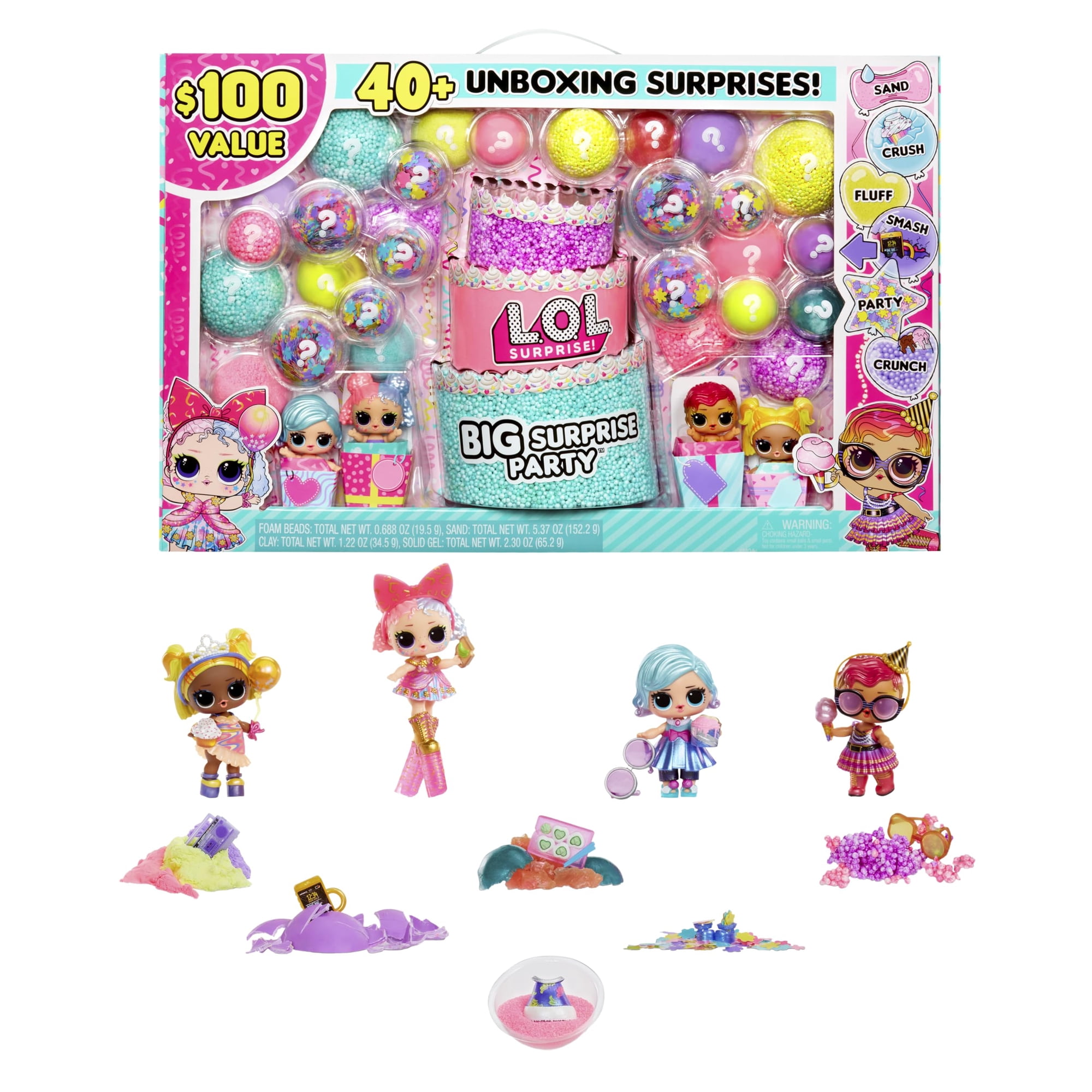 L.o.l. Surprise! - ¡sorpresa De Toy L.o.l.! Gran Fiesta Sorpresa Con 4 Muñecas Y Más De 40 Sorpresas