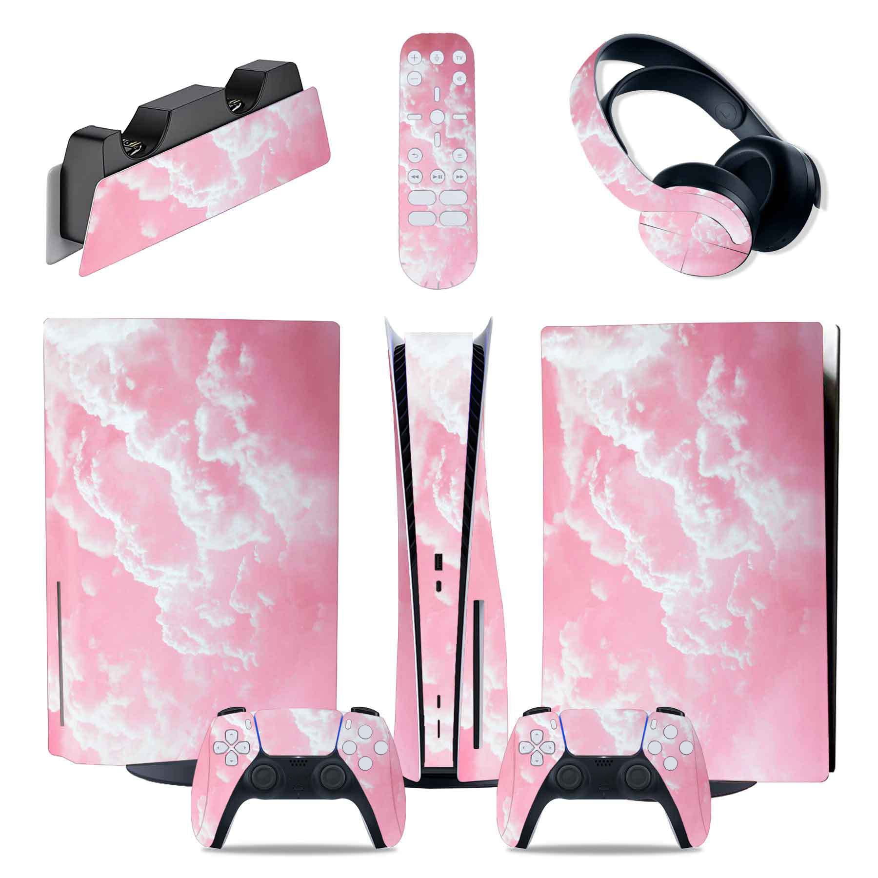 Genérico - Pegatina Para Consola De Juegos Compatible Con Playstation 5 Edición Disco Y Digital, Juego De Piel Para Controladores - Película Protectora De Color Sólido Galaxy Marble