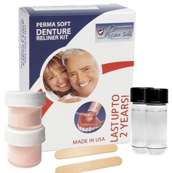 Kit de revestimiento dental Perma Soft Relines, 2 placas superiores e inferiores
