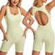 thumbnail image 1 of Mono Enterito Jumpsuit Deportivo Corto Gym Yoga Espalda verde claro L, 1 of 3