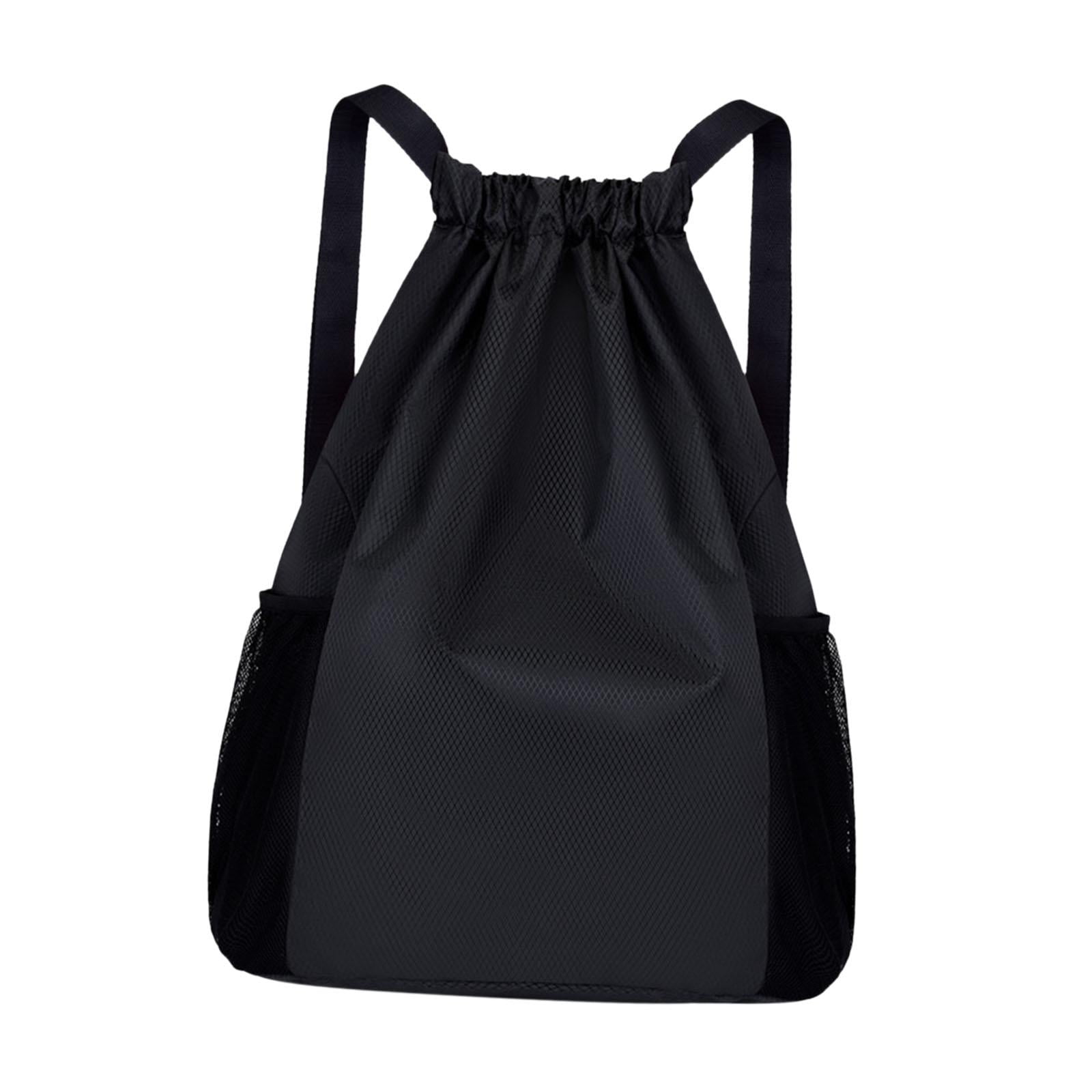 Magideal - Mochila Con Cordón, Bolsas De Viaje Grandes, Bolsa Deportiva Para Baloncesto, Mochilero Al Aire Libre , Negro