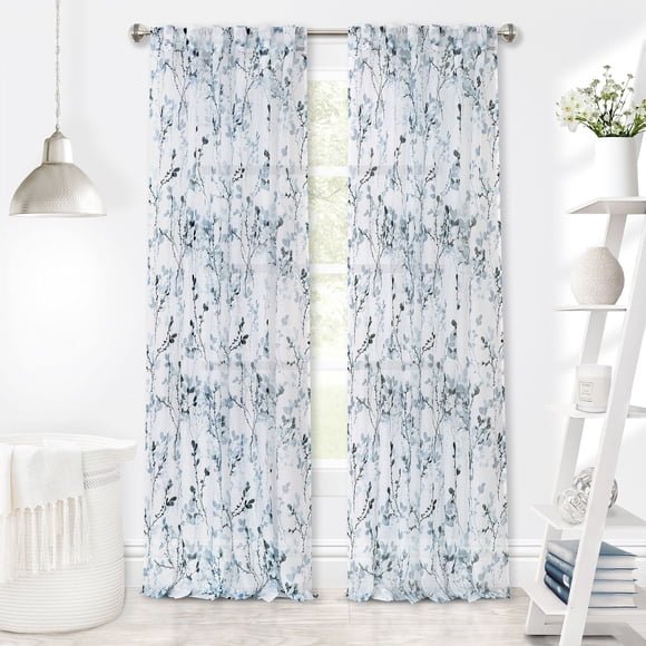 Panel de cortina ACHIM Home Furnishings Misty color verde azulado 132 x 160 cm