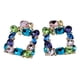 thumbnail image 1 of Aros De Fiesta Apegados Cuadrados Con Circonitas De Colores Azul, 1 of 6