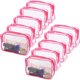 thumbnail image 1 of Neceser Tbestmax transparente, set de 10, 7.5 x 4.8 x 2.3, PVC rosa, 1 of 3