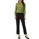 thumbnail image 2 of INSPIRE CHIC Blusa de Mujer con Cuello Alto, Pliegues, Botón de Ojal y Botón, Talla L, Verde Aguacate, 2 of 6