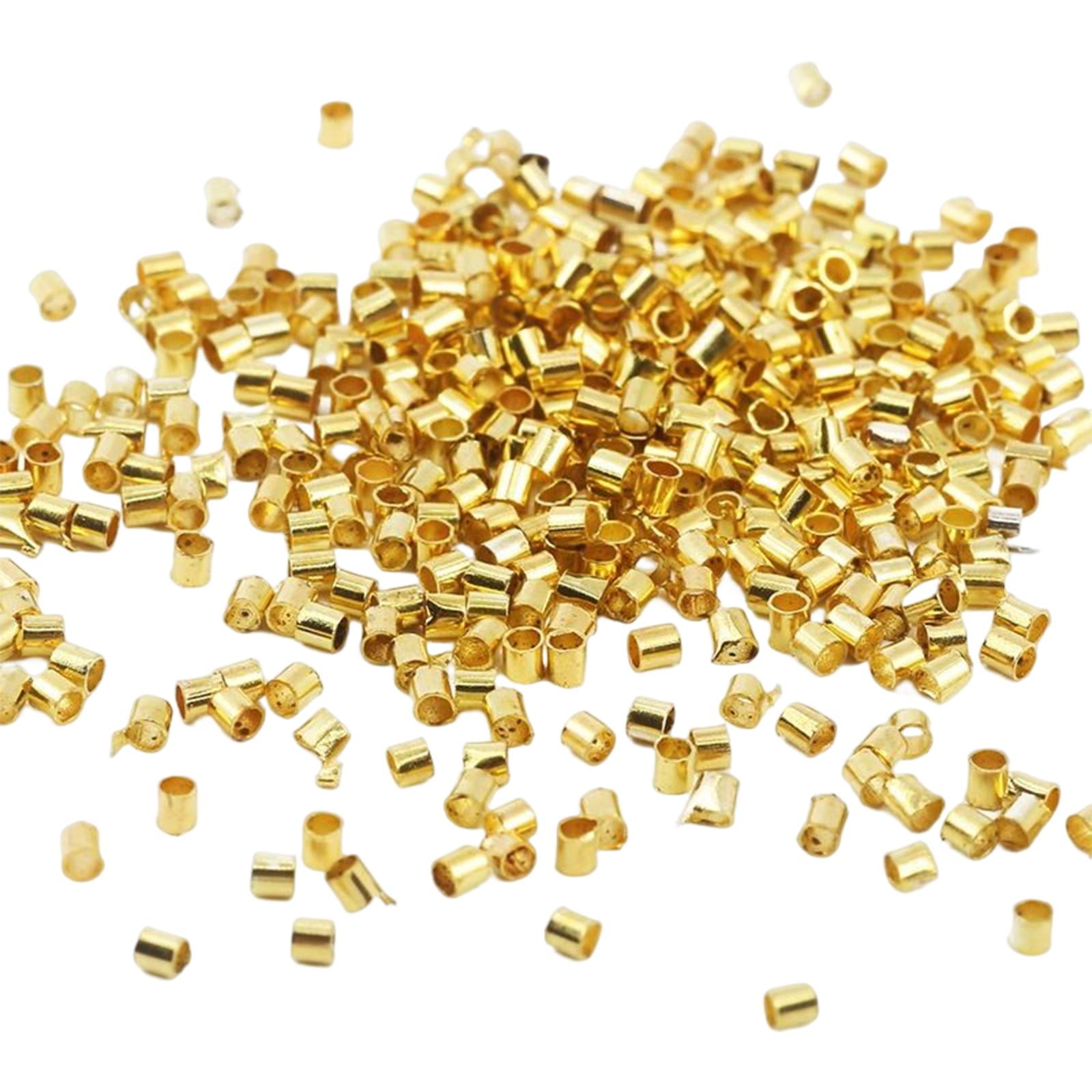 Bothyi - 500 Cuentas De Crimpado De Tubo De Moda De 2 Mm Mini Para La Fabricación De Joyas Colgante Collar De Oro