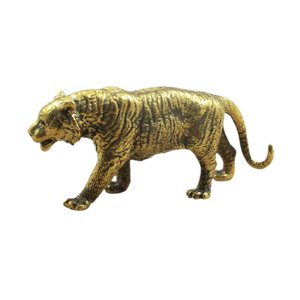 Magideal - Estatua De Tigre De Latón, Estatua Coleccionable De Mascota De Té, Decoración, Figura De Animal Única, Mini Escultura De Tigre Para Estantería De Mesa