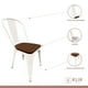 thumbnail image 2 of Silla Tolix con asiento de Madera Oscura Walnut - Blanca, 2 of 4
