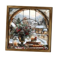 Magideal - Marco De Fotos De Madera Navideño, Adorno De 8 X 8 Pulgadas, Decoración Del Hogar, Arte De Pared, Marco De Fotos Para Regalo, Cafetería, Sala De Estar
