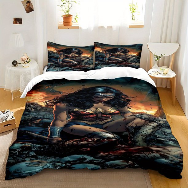 3pcs Bedding setbedding cushion cover Wonder Woman Bedding set duvet cover and pillowcase