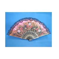 Feng Shui Import - Abanico De Mano, Estilo Español Importado Del Feng Shui, Con Encaje E Imágenes