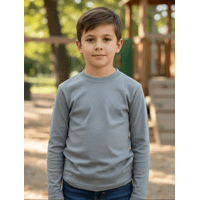 Grupo Agw - Pack 3 Camisetas Niño 100% Algodón Manga Larga Gris - 10