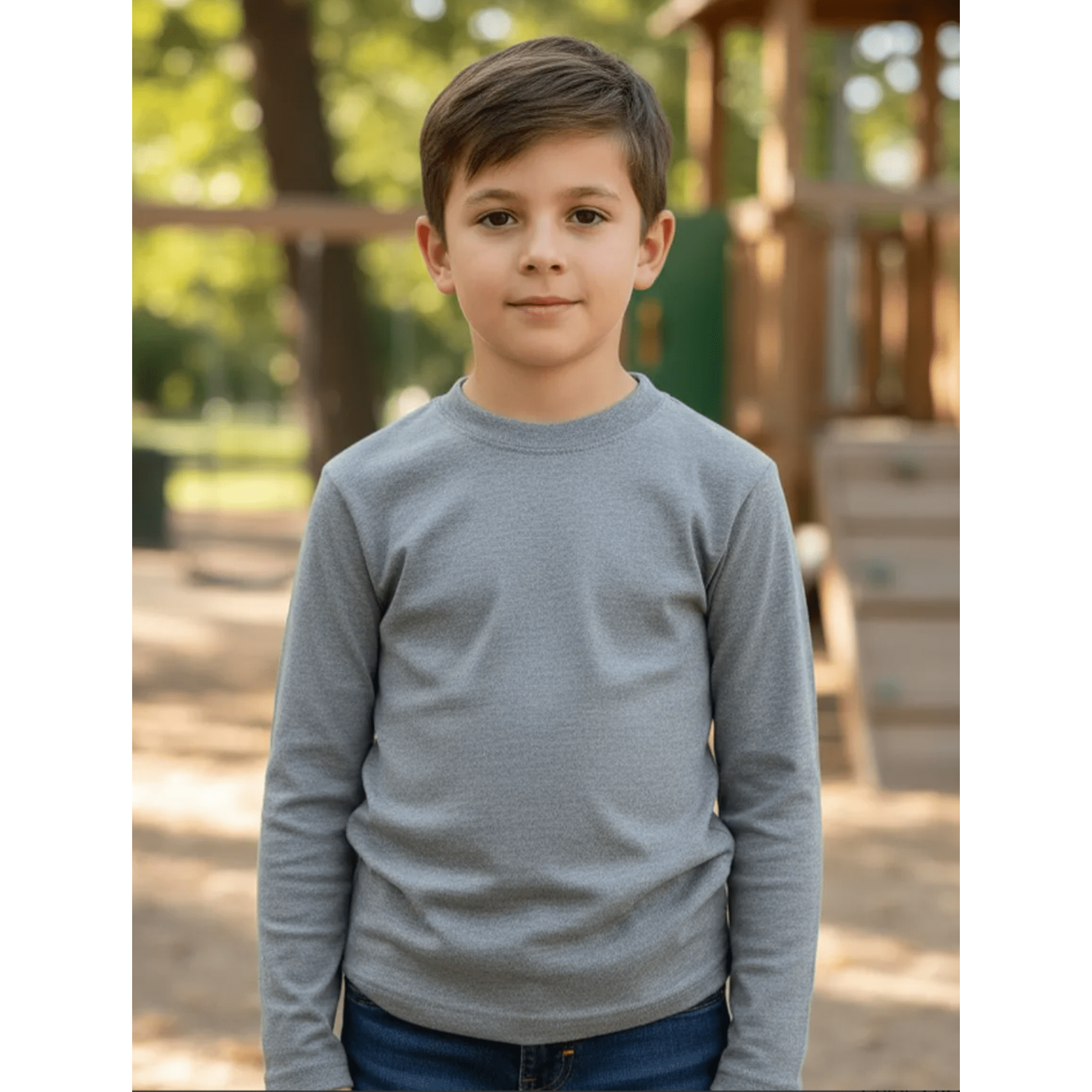 Grupo Agw - Pack 3 Camisetas Niña 100% Algodón Manga Larga Gris - 10