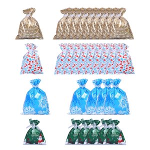 Magideal - 30 Bolsas De Regalo Con Cordón De Navidad, Bolsas De Regalo De Navidad, Bolsas De Regalo, Envoltorio De Regalos De Navidad Para Cumpleaños, Recuerdo D