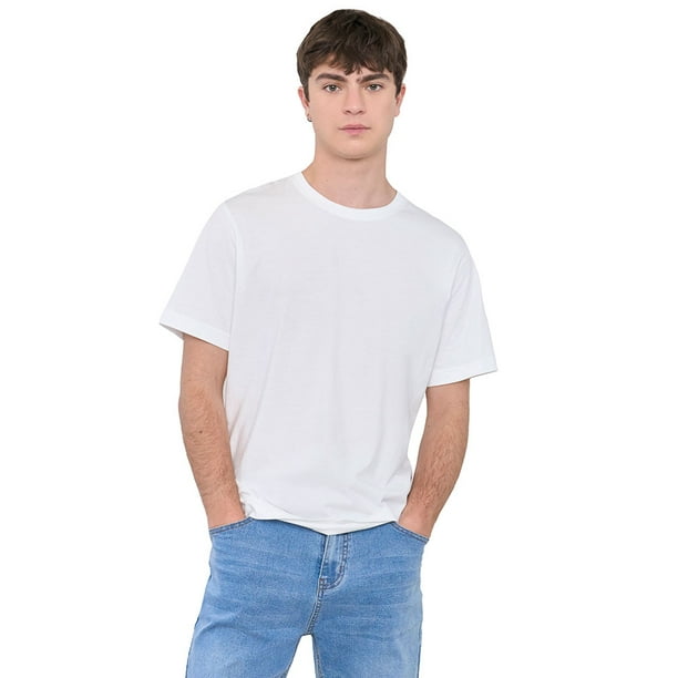 Polera Hombre R-Neck Lisa Blanco Corona