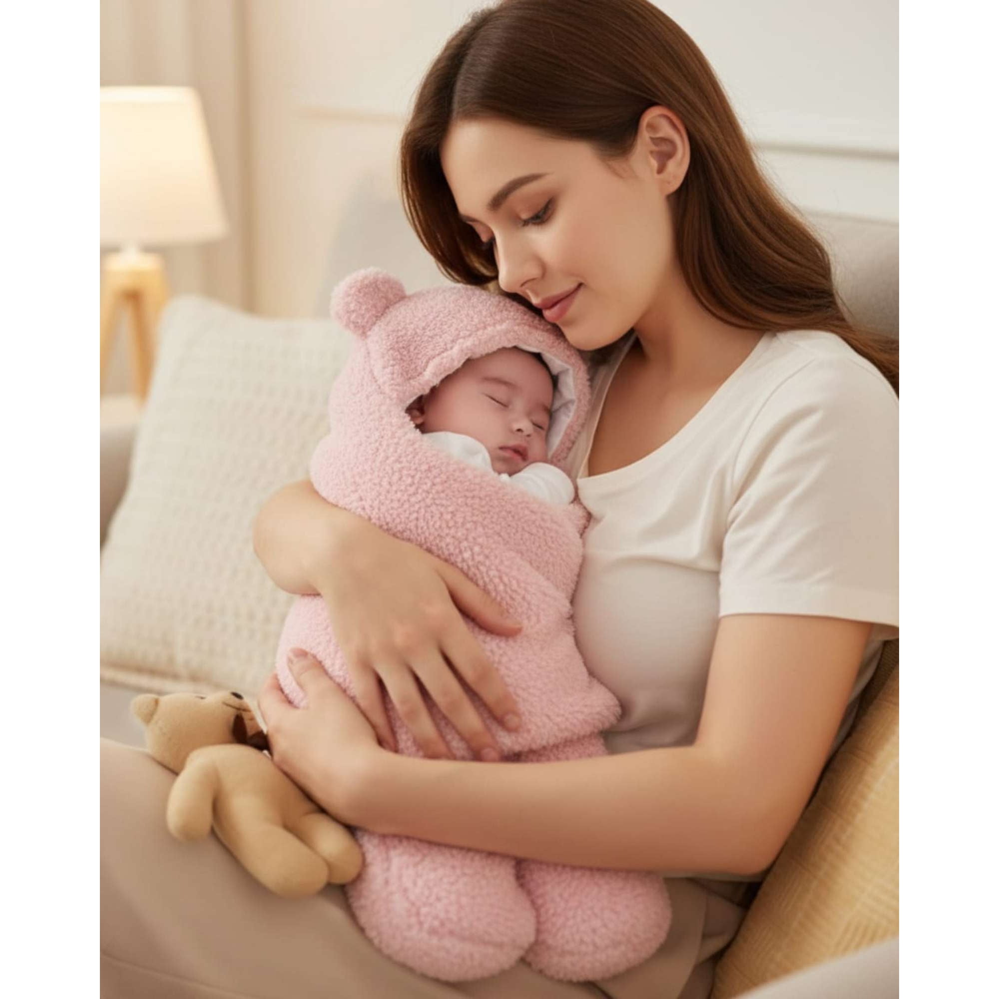 Mylhogar - Saco De Bebé Osito Talla 9 Rosado