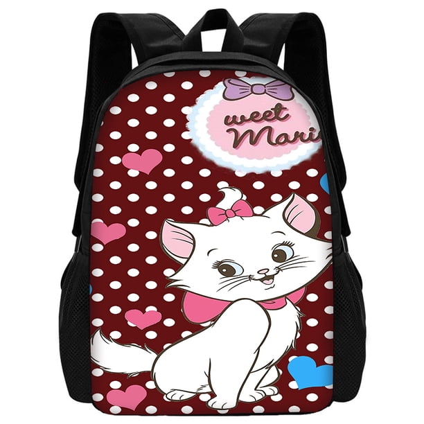 3 pcs set Cartoon Maries Cat Child School Backpack with Lunch Bags ,Pencil Bags ,Cartoon School Bags for Boys Girls Best Gift