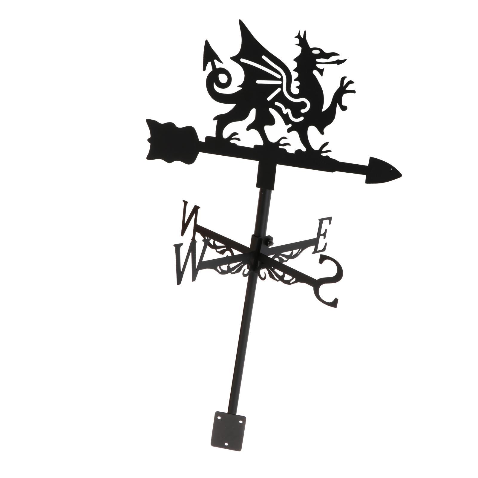 Magideal - Veleta De Hierro, Veleta De Viento De Montaje En Cerca De Techo, Indicador De Dirección Del Viento Para Herramientas De Medición De Ornamento De , Dragón Continuar