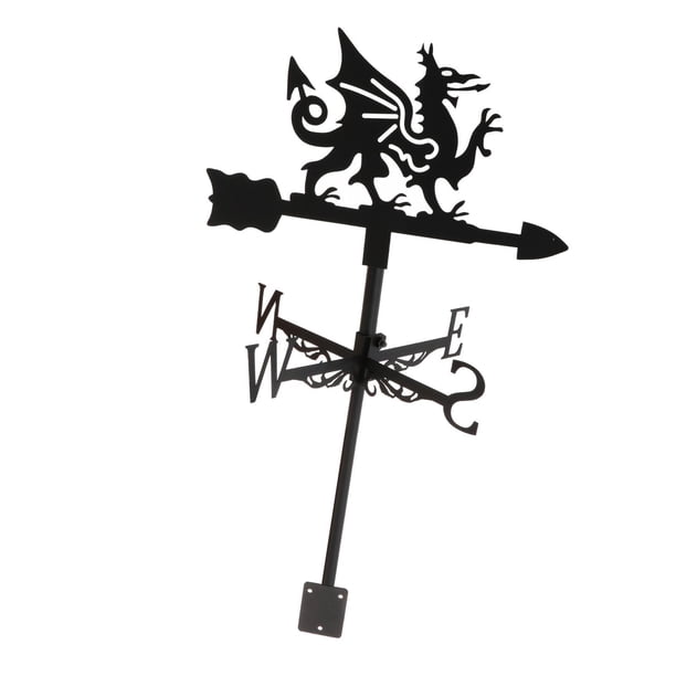 Veleta de hierro, veleta de viento de montaje en cerca de techo, indicador de dirección del viento para herramientas de medición de ornamento de , Dragón Continuar