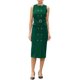 thumbnail image 2 of INSPIRE CHIC Vestido de Trabajo Doble Botonadura para Mujeres Sin Mangas Cuello Redondo Formal con Cinturón Vestido Lápiz XL Verde, 2 of 6