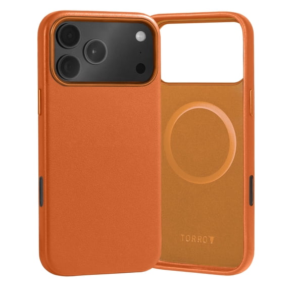 Funda TORRO para iPhone 18/17 Pro en cuero naranja