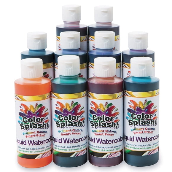 Pintura de acuarela líquida S&S Worldwide Color Splash! ¡10 colores