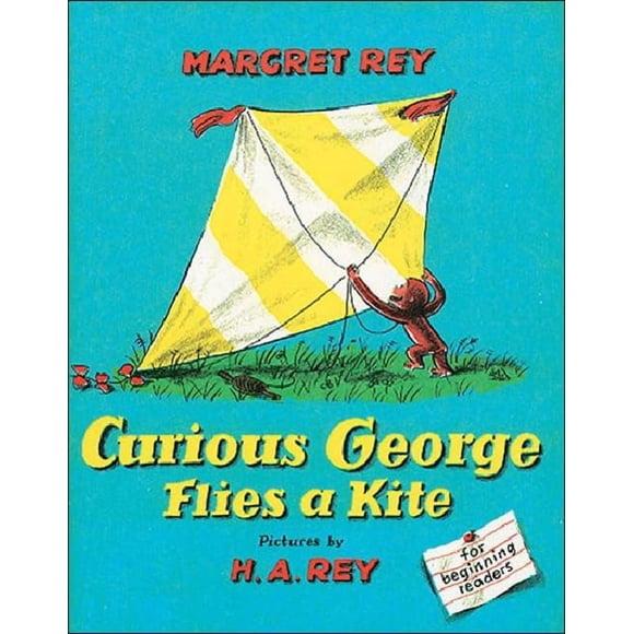 Libro de tapa resistente Curious George vuela una cometa usado en buen estado