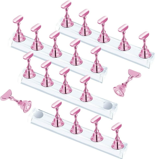 Soporte magnético para uñas postizas, ideal para practicar el pintado de uñas, kit de accesorios para principiantes de uñas acrílicas, equipo y decoración para salón de uñas.